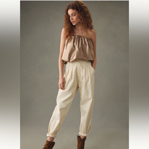 NWT Anthropologie 4SI3NNA Faux Leather Strapless Bubble Tank Size XL Party - Picture 3 of 11